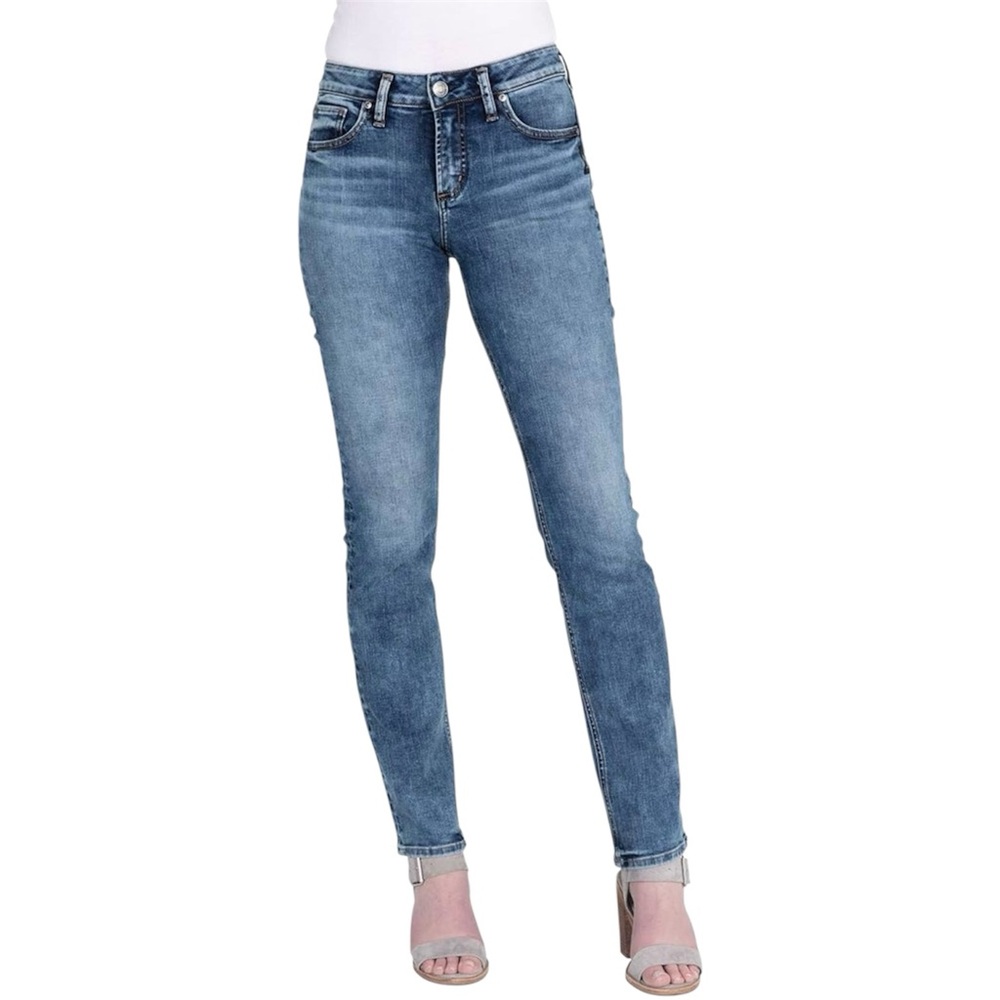 Silver Jeans 29 Avery Straight Women’s Stretchy Curvy Fit Jeans L94443SDB264